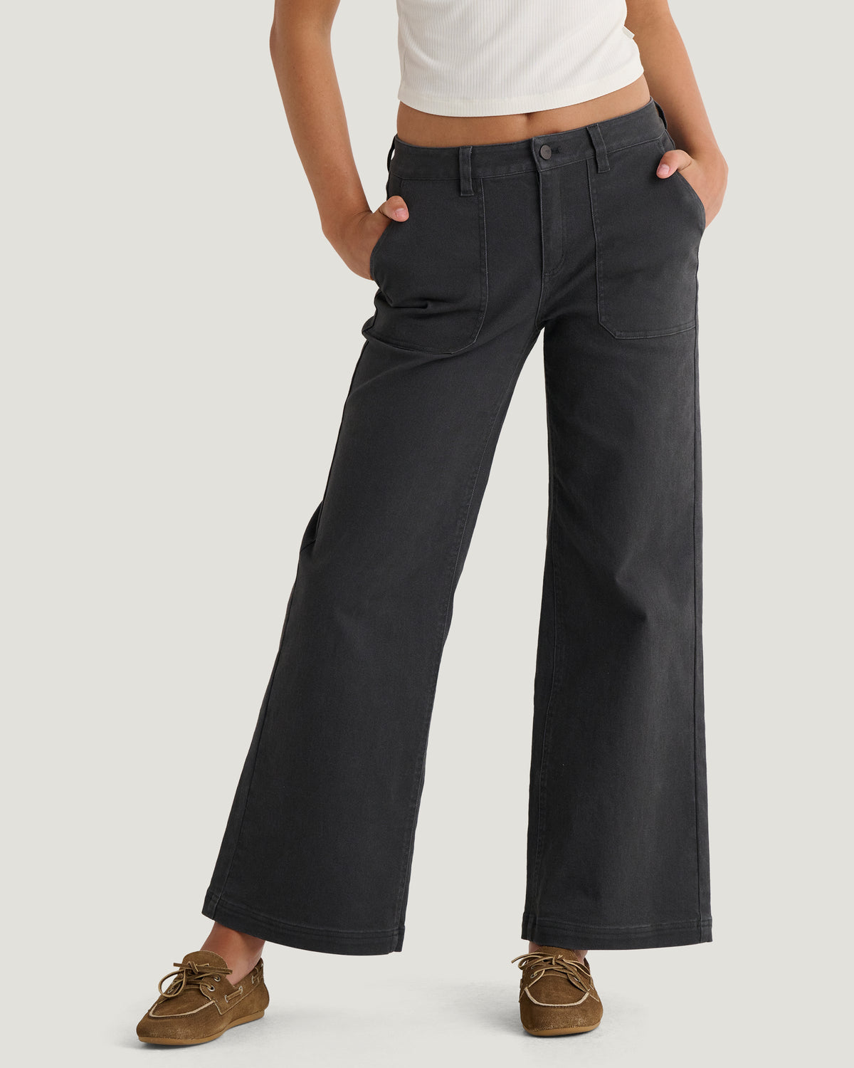 Free Fly Womens Folly Twill Wide Leg Pant Anthracite 8