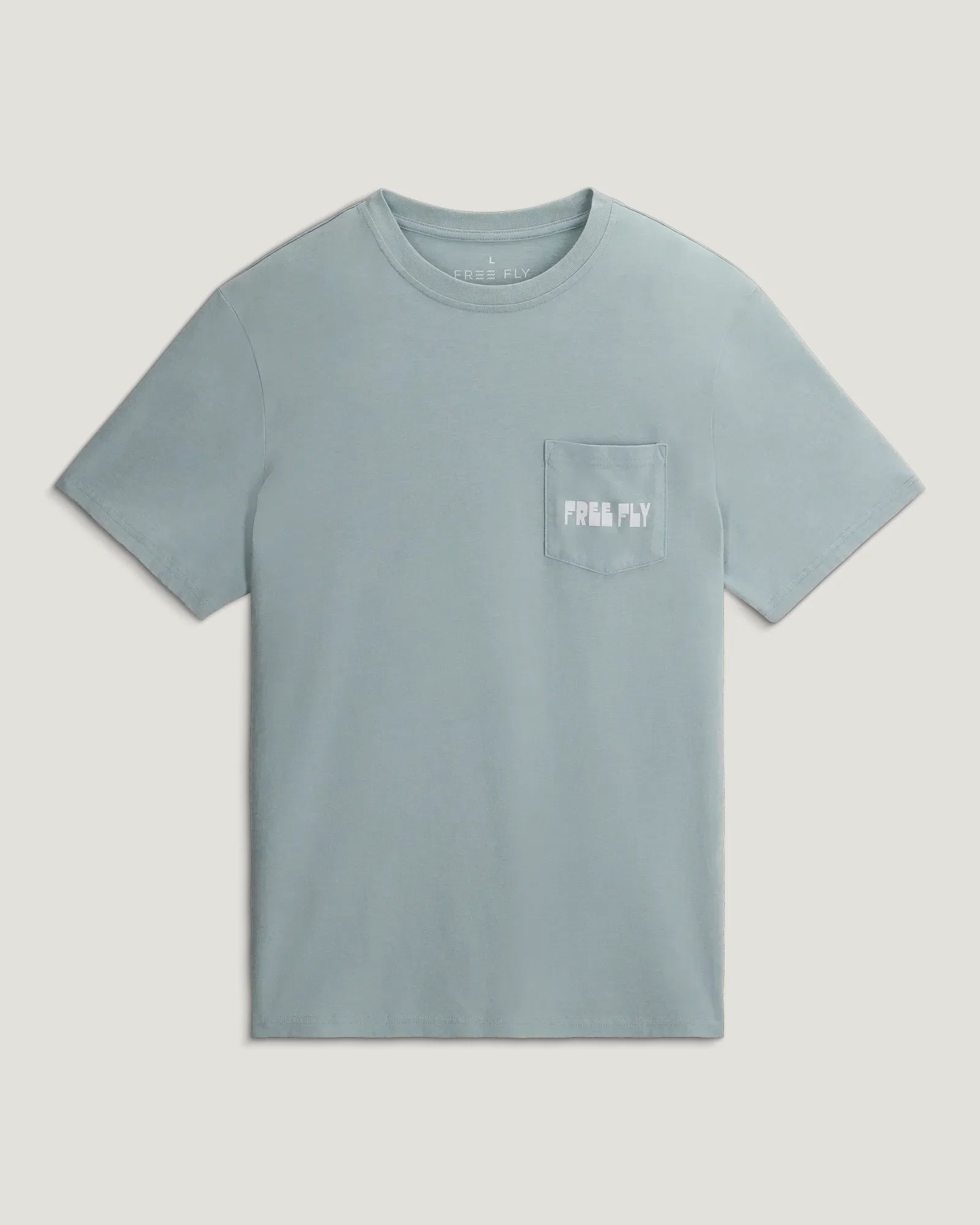 Free Fly Wild Pursuits Pocket Tee Ocean Mist L
