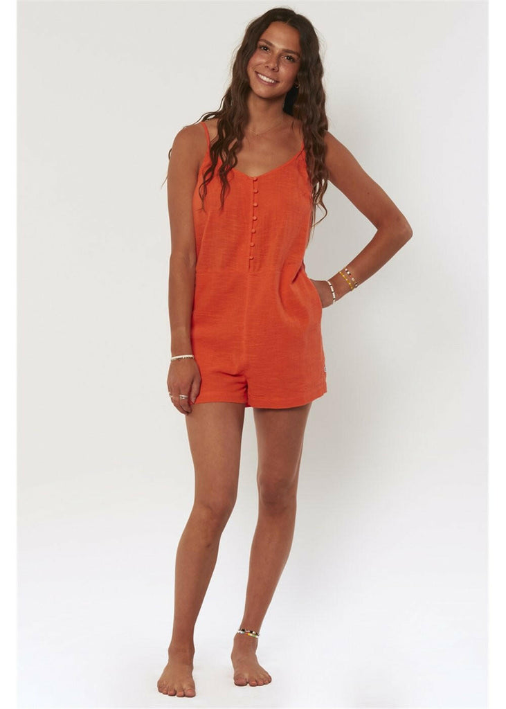 Paddle Out S/L Wvn Romper.