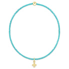 Enewton Hope Classic Bracelet 2mm Signature Cross Small Gold Charm Turquoise