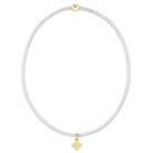 Enewton Hope Classic Bracelet 2mm Signature Cross Small Gold Charm Silky White