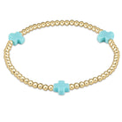 Enewton Beaded Bracelet  SignatureCrossGold Turquoise 3mm