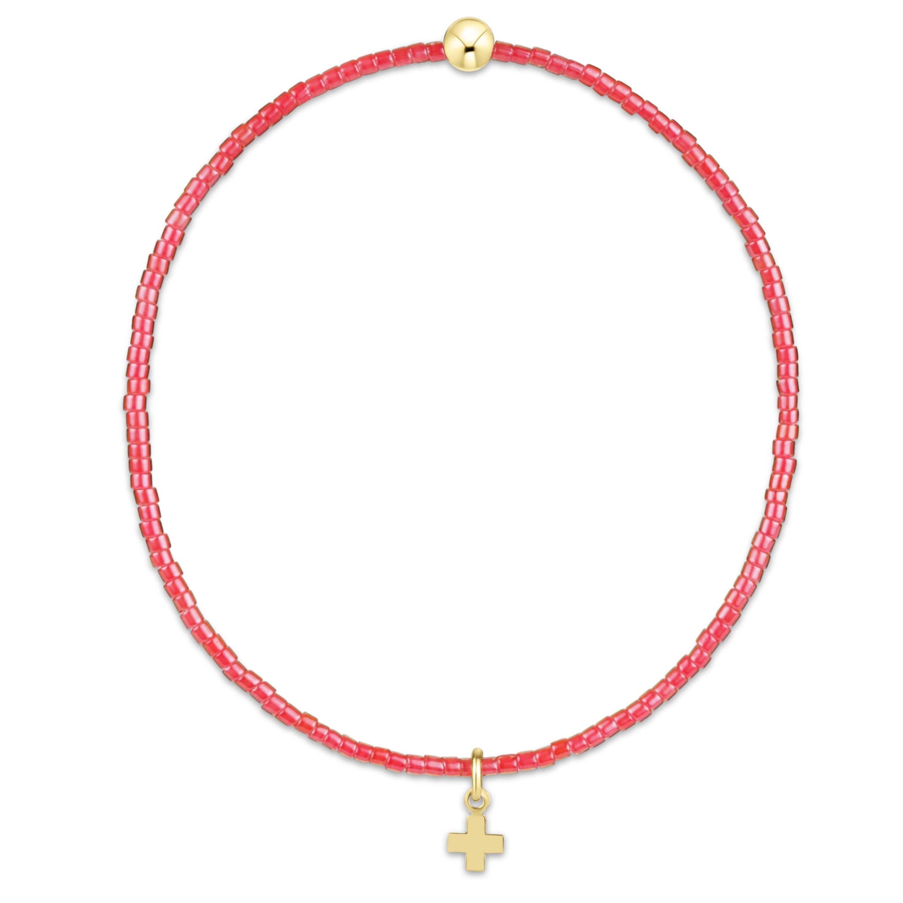 Enewton Hope Classic Bracelet 2mm Signature Cross Small Gold Charm Sherbert