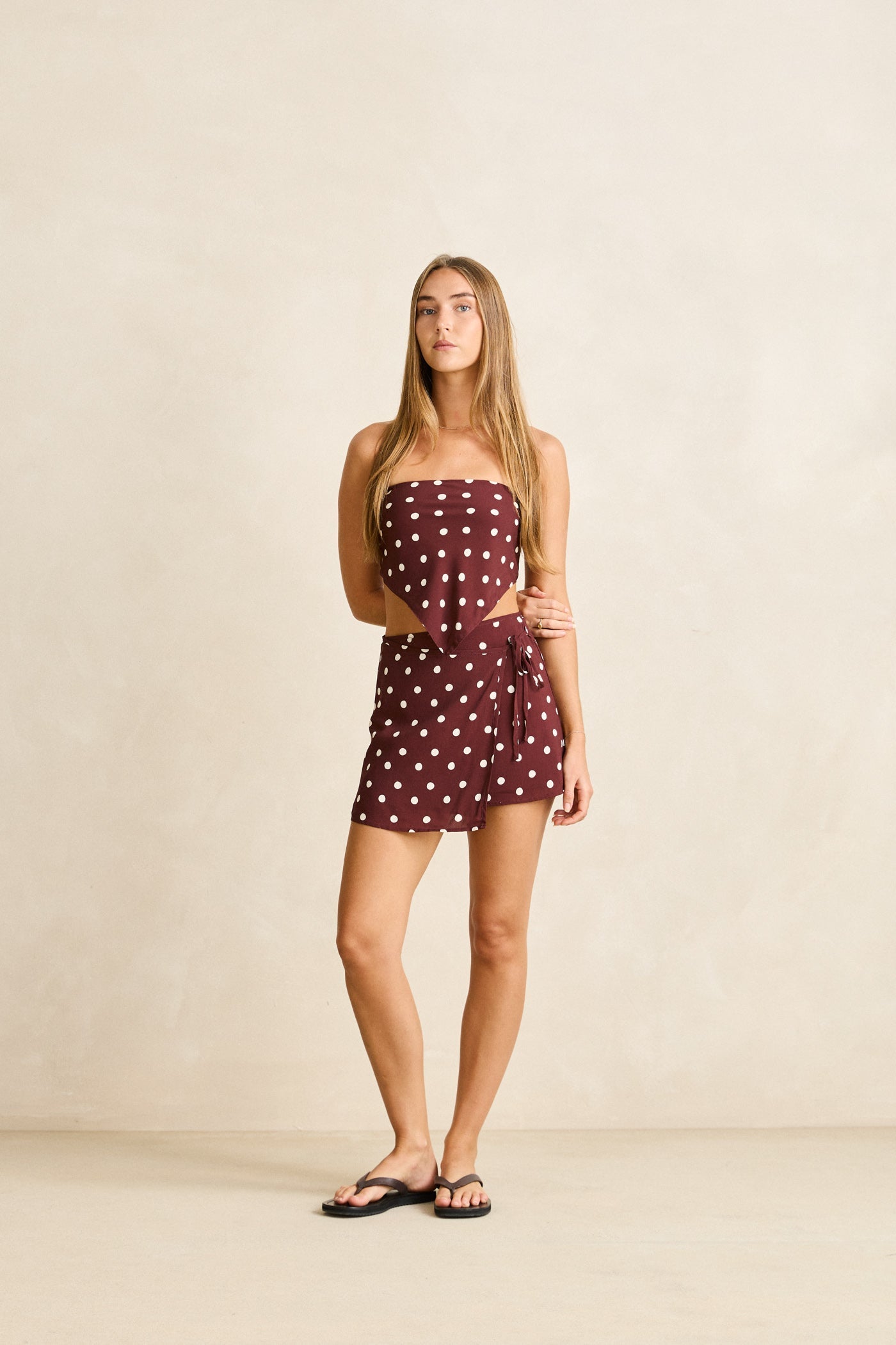RHYTHM DOTTI MINI SKIRT CAF-CAFE 1XS