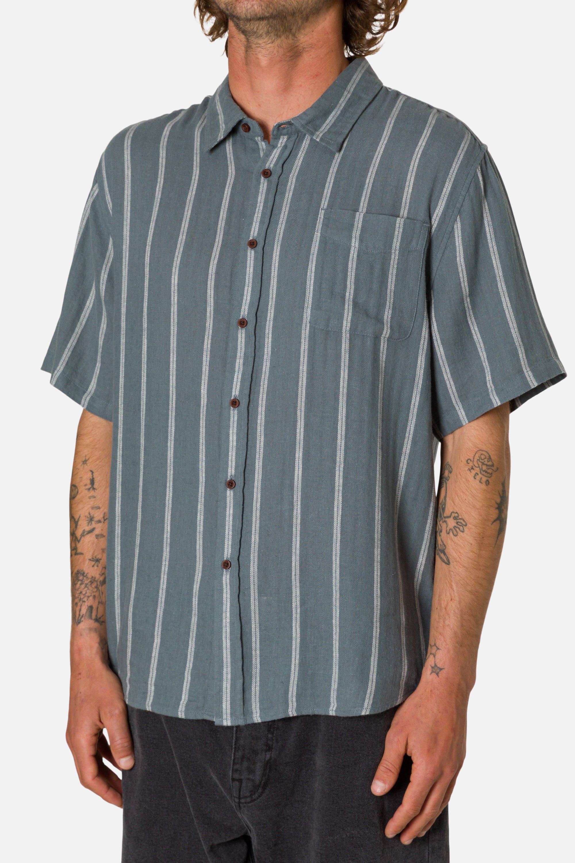 KATIN ALAN SHIRT TEBL-TEMPEST BLUE L