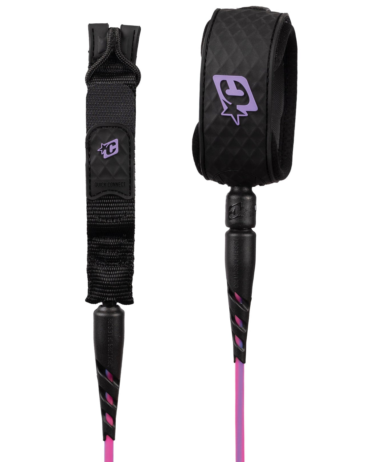 Creatures of Leisure Reliance 2.0 Lite Duty Leash Bubblegum Twist Black 6ft0in