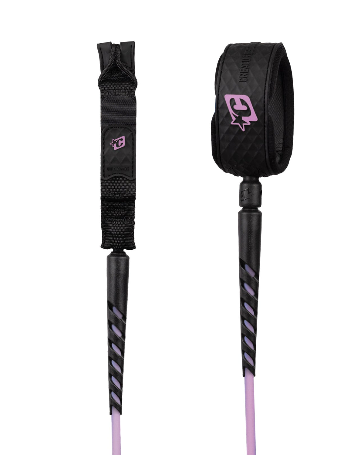 Creatures of Leisure Reliance Longboard Ankle Slim Fit Leash Guava Twist Black 9ft0in