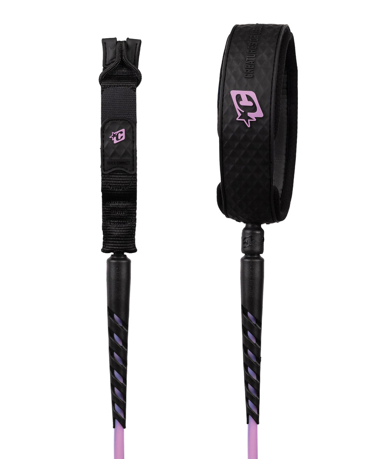 Creatures of Leisure Reliance Longboard Knee Slim Fit Leash Guava Twist Black 9ft0in