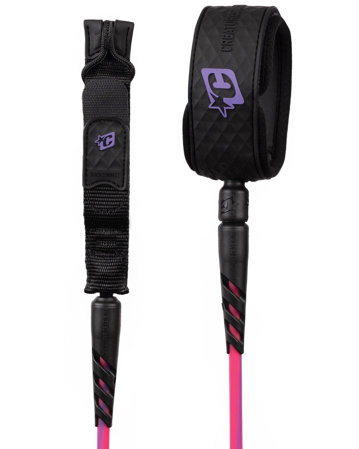 Creatures of Leisure Reliance 2.0 Medium Duty Leash Bubblegum Twist Black 6ft0in