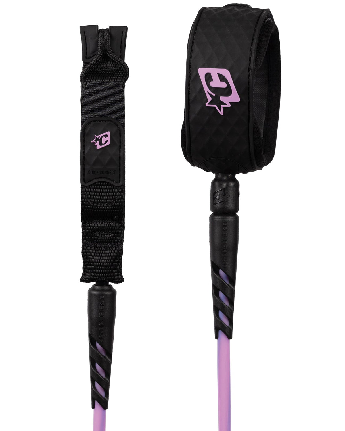 Creatures of Leisure Reliance 2.0 Standard Duty Slim Fit Leash Guava Twist Black 7ft0in