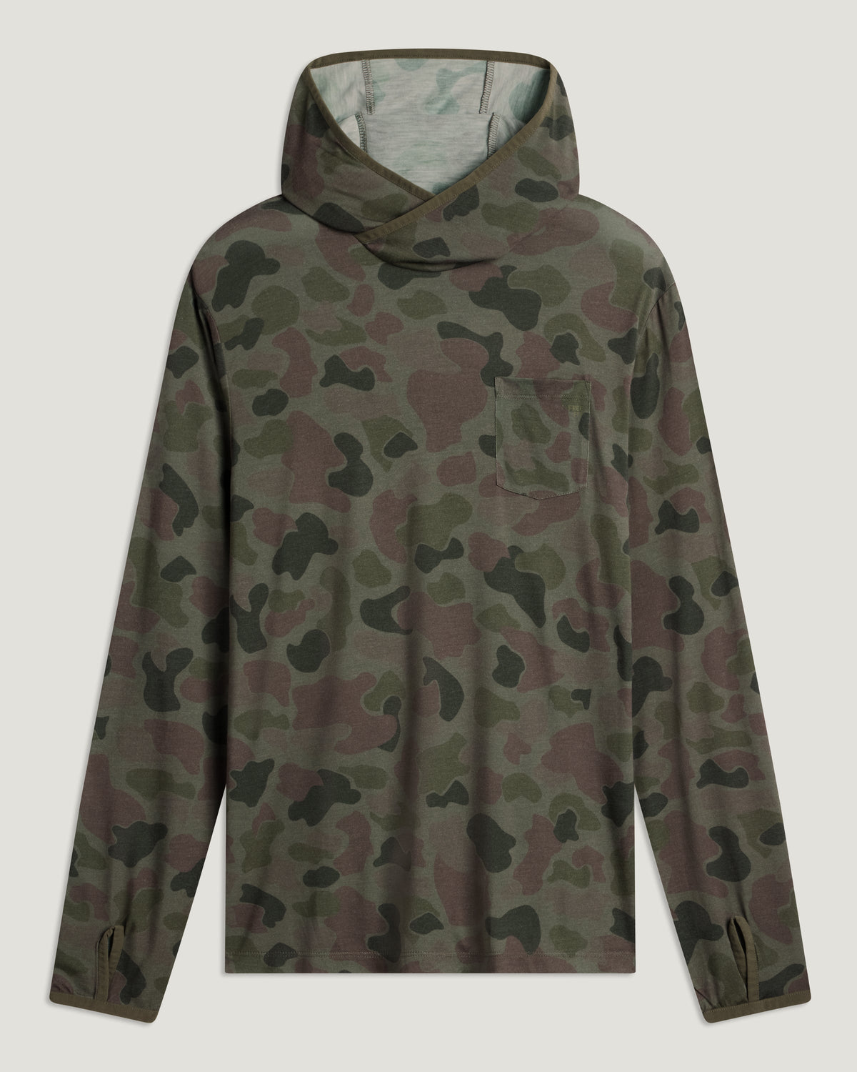 Free Fly Men's Bamboo Lightweight Hoodie Fleece Vintage Camo Oil Green S