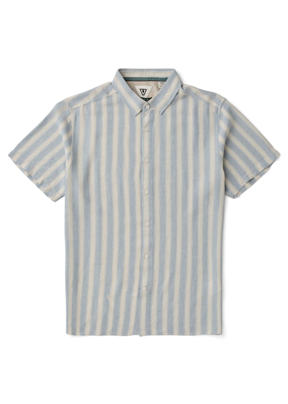 Vissla Grad Stripe Short Sleeve Shirt FDN-Faded Denim S