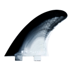 FCS MR Twin +1 PC Twin Fin Set Black-White Swirl M-L