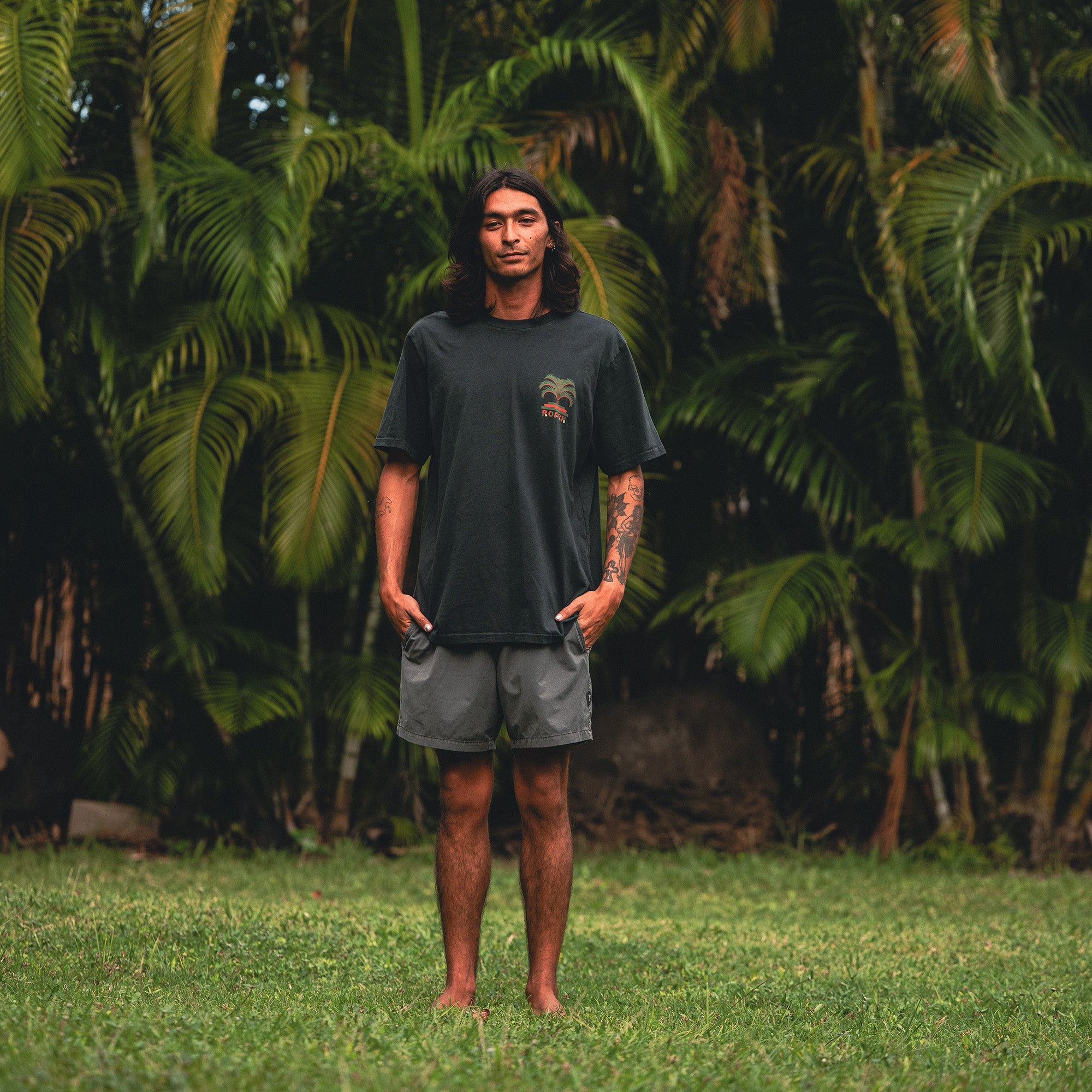 ROARK MOTO PALM SS TEE WAB-WASHED BLACK S