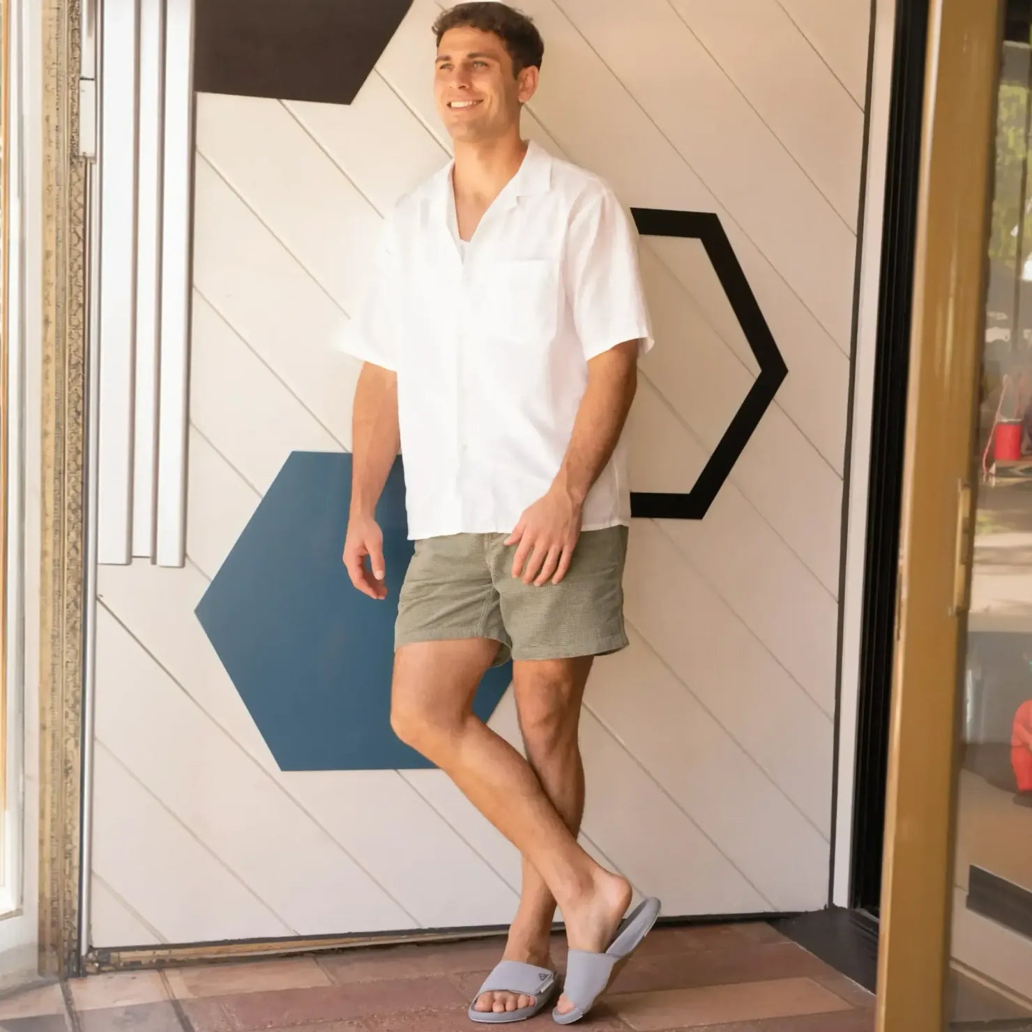 Reef Phantom Slab Mens Sandal Grey-White 12