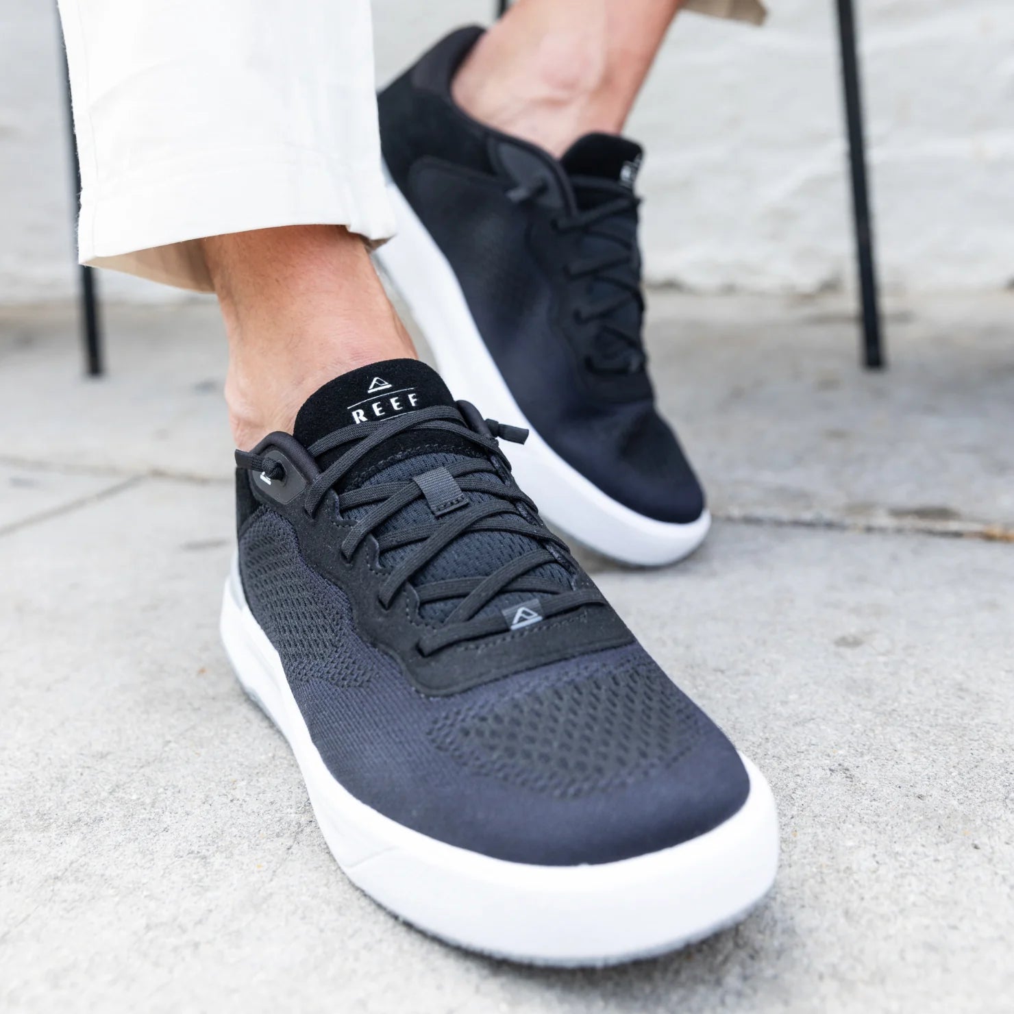 Reef Del Mar Mens Shoe Black-White 9.5