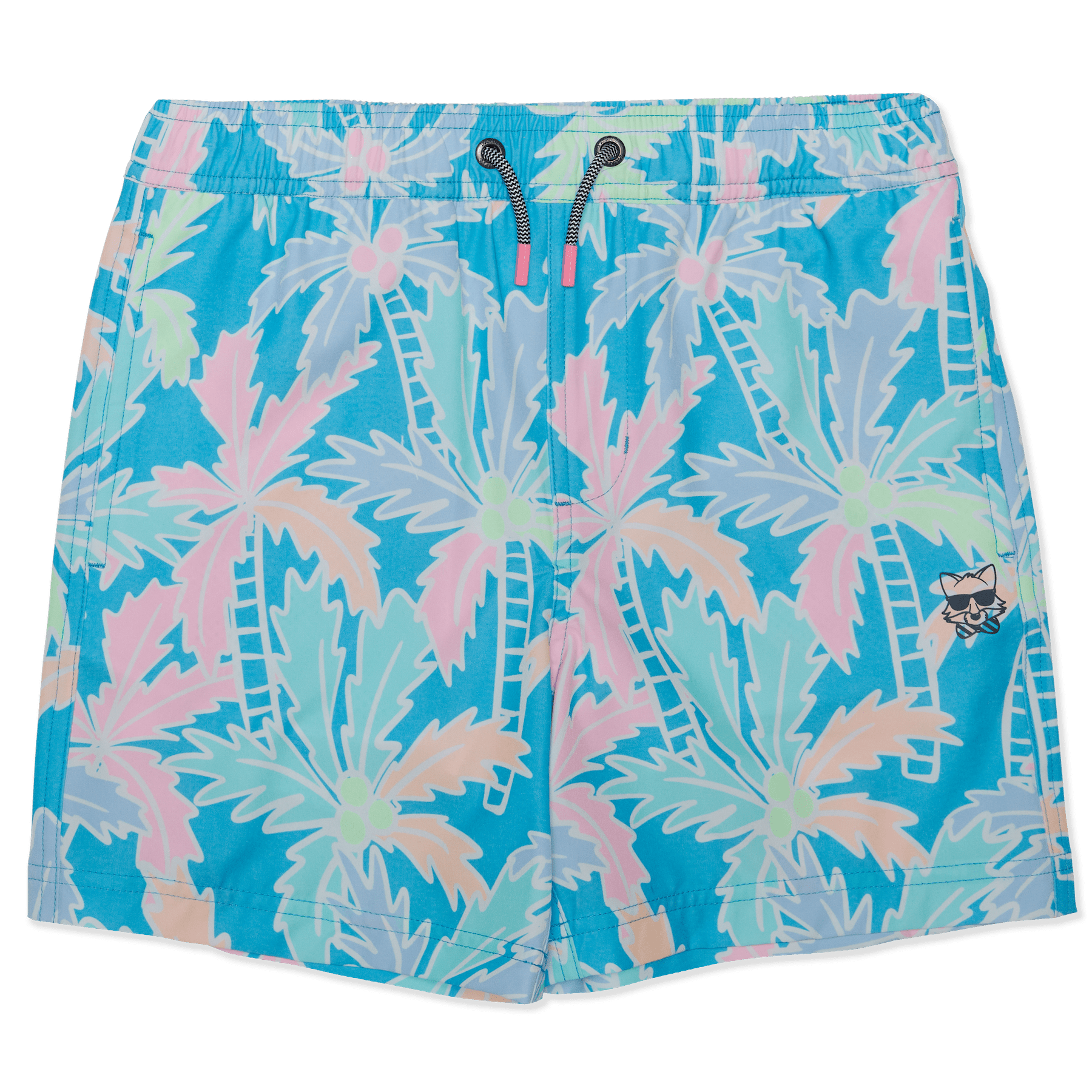Party Pants Boys Swim Trunks BusyPalms-Cyan S