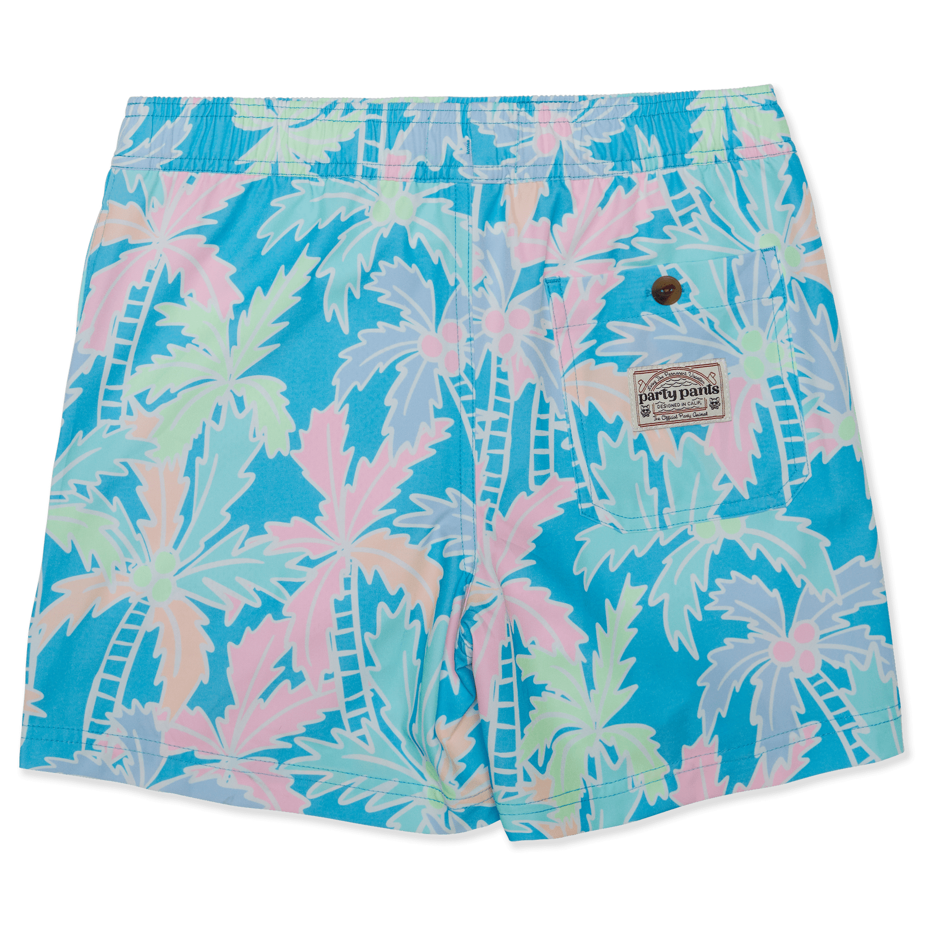 Party Pants Boys Swim Trunks BusyPalms-Cyan S