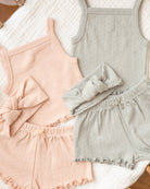 Rylee + Cru Pointelle Tank + Shortie Set Sage 4-5Y