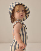 Rylee+Cru Scoop Back One-piece Retro Stripe Ocean 12-18m