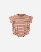Rylee+Cru Relaxed Bubble Romper Stripe  Poppy 6-12m