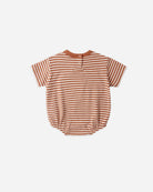 Rylee+Cru Relaxed Bubble Romper Stripe  Poppy 0-3m