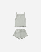 Rylee + Cru Pointelle Tank + Shortie Set Sage 0-3M