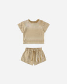 Rylee+Cru Boxy Tee+Short Stripe Set  Honey 4-5y
