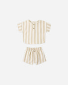 Rylee + Cru Woven Boxy Top + Short Set Summer Stripe 6-12M