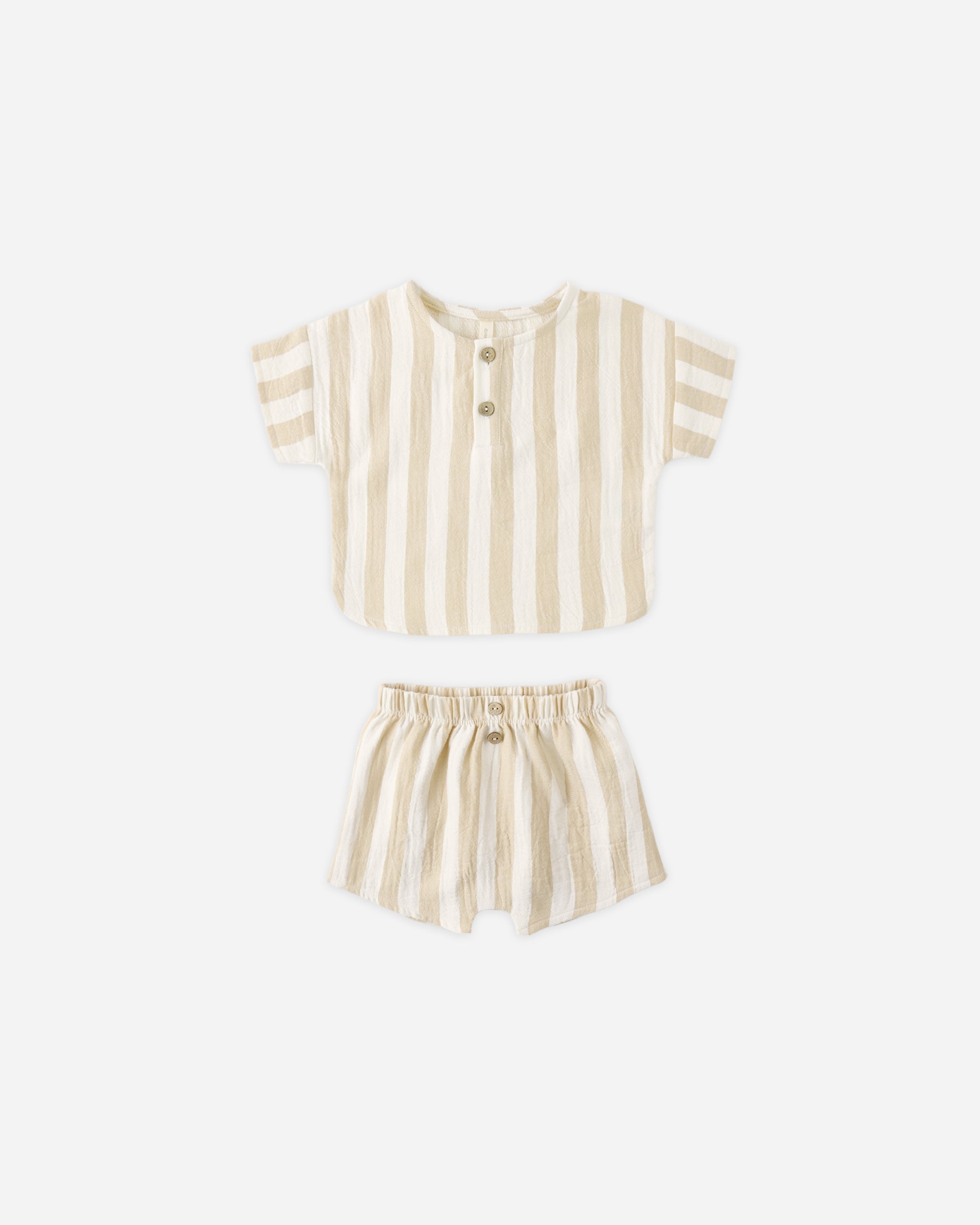 Rylee + Cru Woven Boxy Top + Short Set Summer Stripe 6-12M