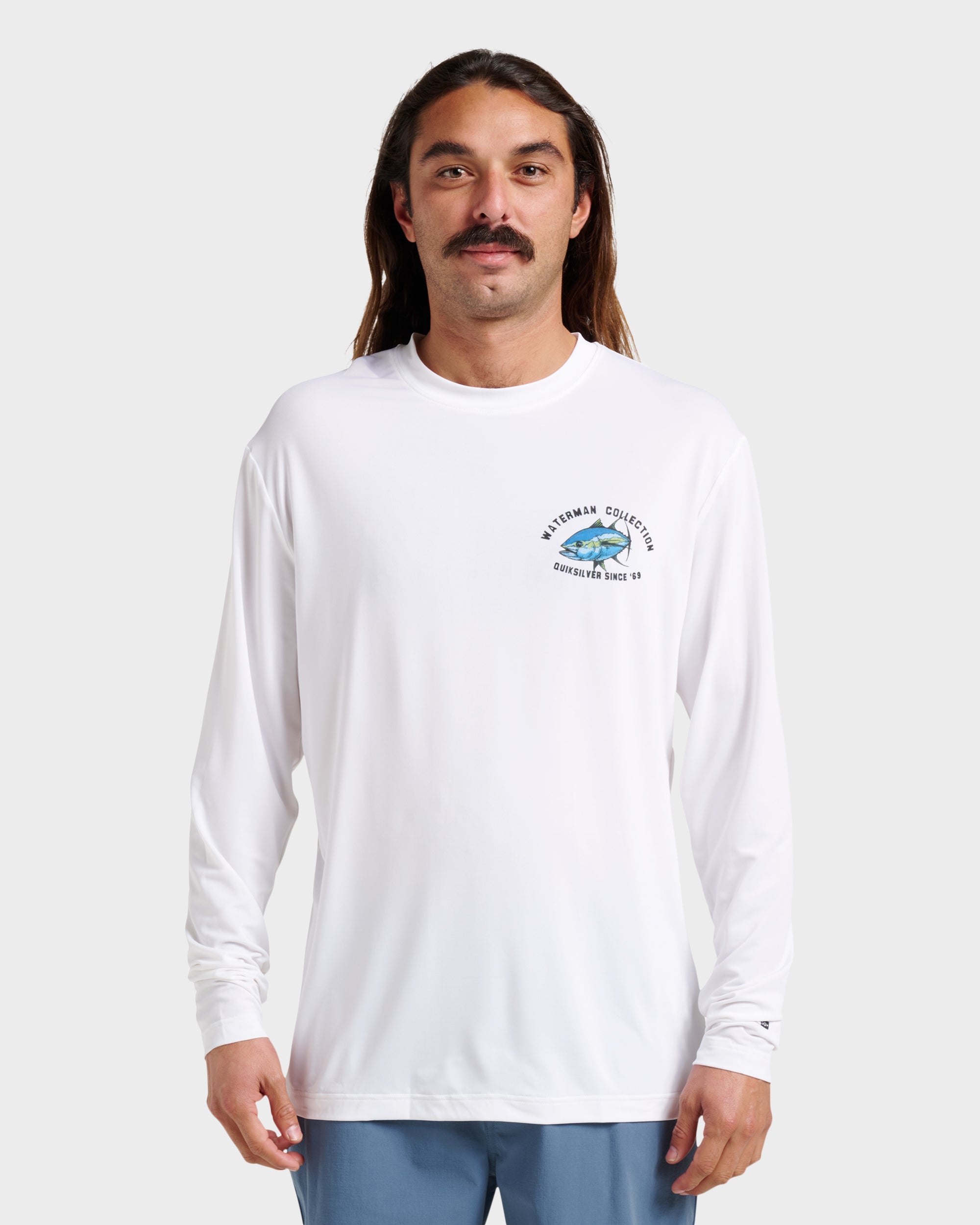 QUIKSILVER COOLBREEZE LS SURF TEE BFW0-STERLING BLUE XL