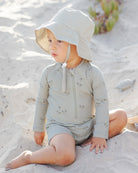 Rylee + Cru Long Sleeve One-Piece Rashguard Palm 0-3M