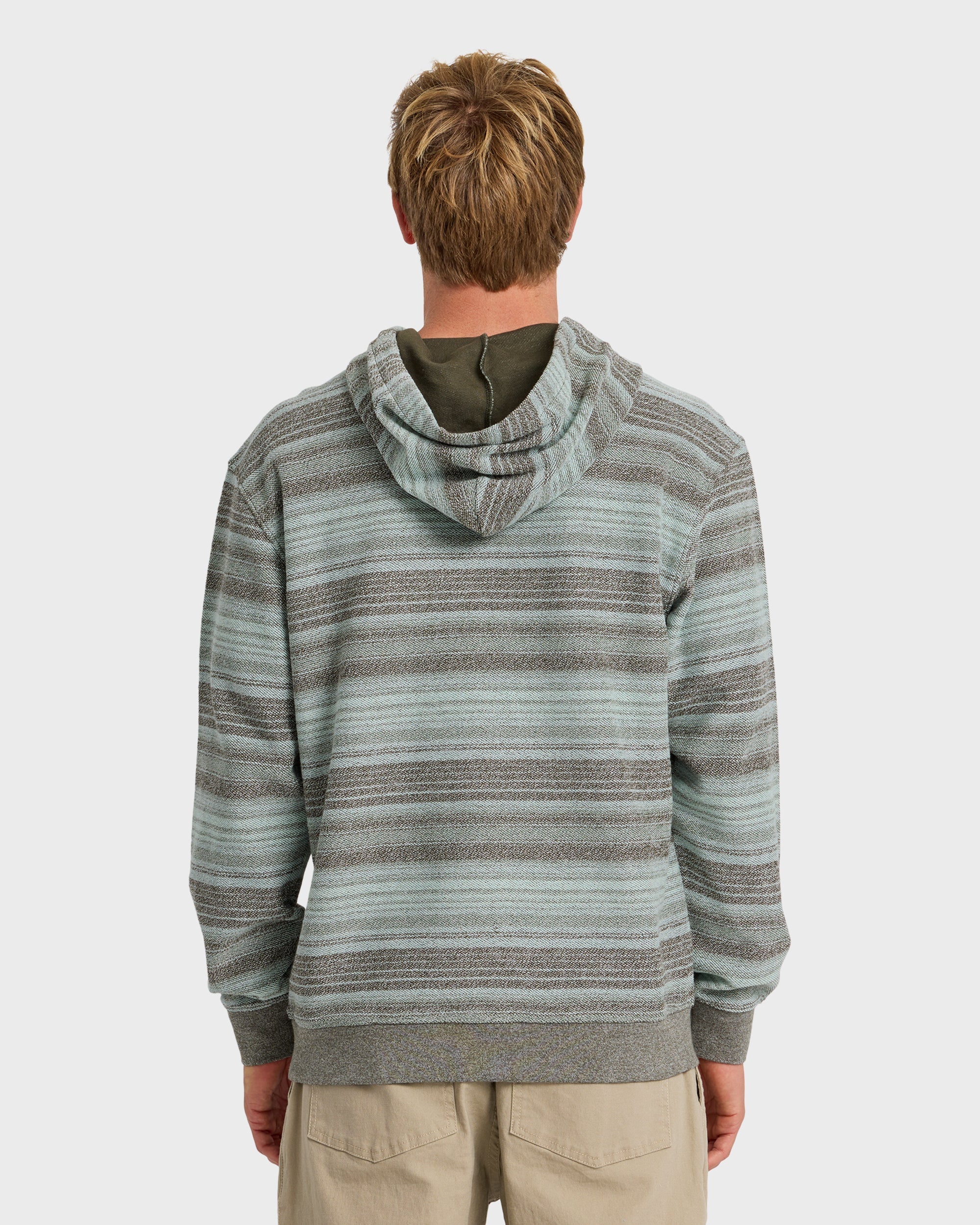 Quiksilver Great Otway Yarn-Dyed Stripe Pullover Hoodie DKD-Dark Denim S