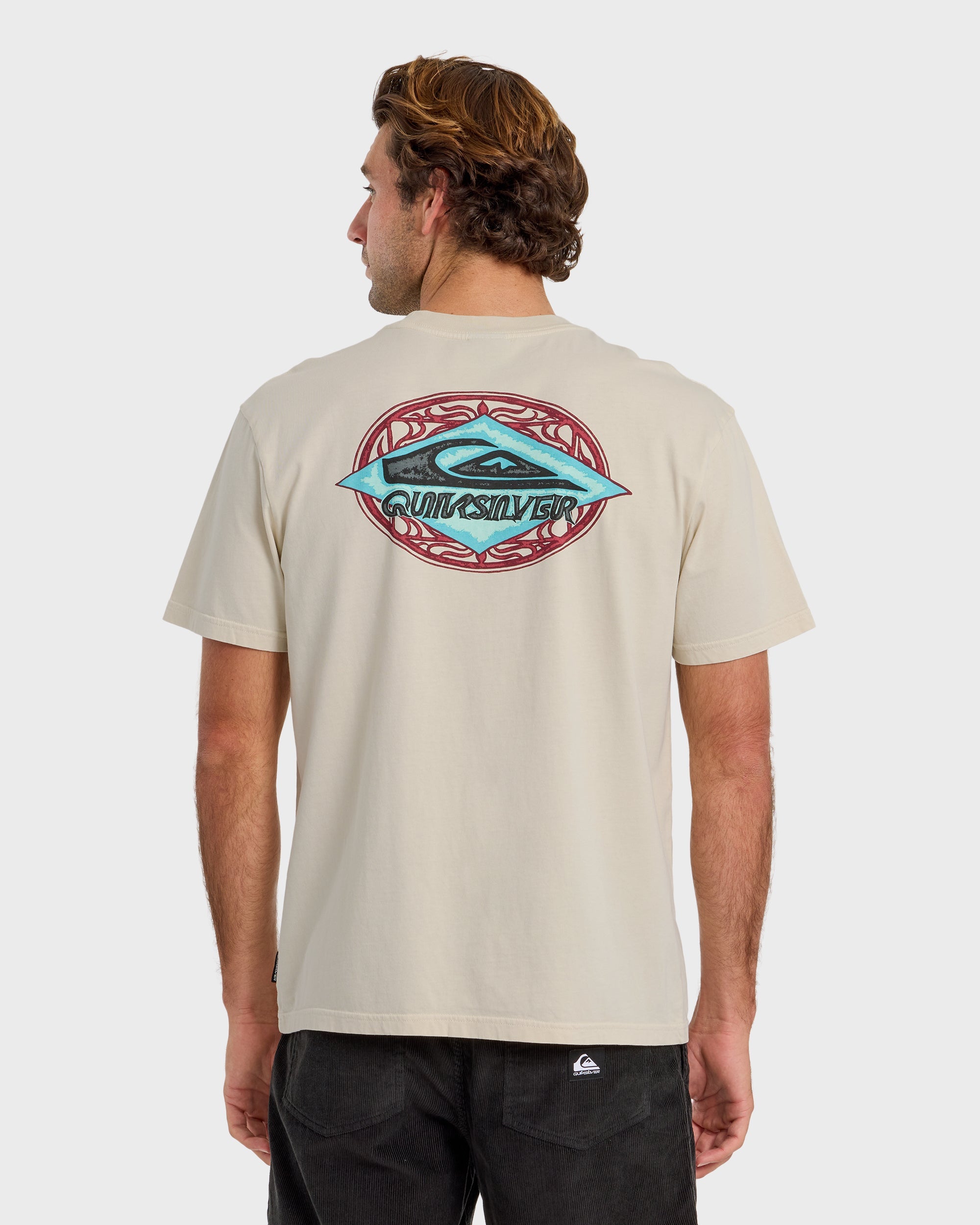 Quiksilver Foil Stamp Pigment-Dyed SS Tee SLR-SILVER BIRCH XL