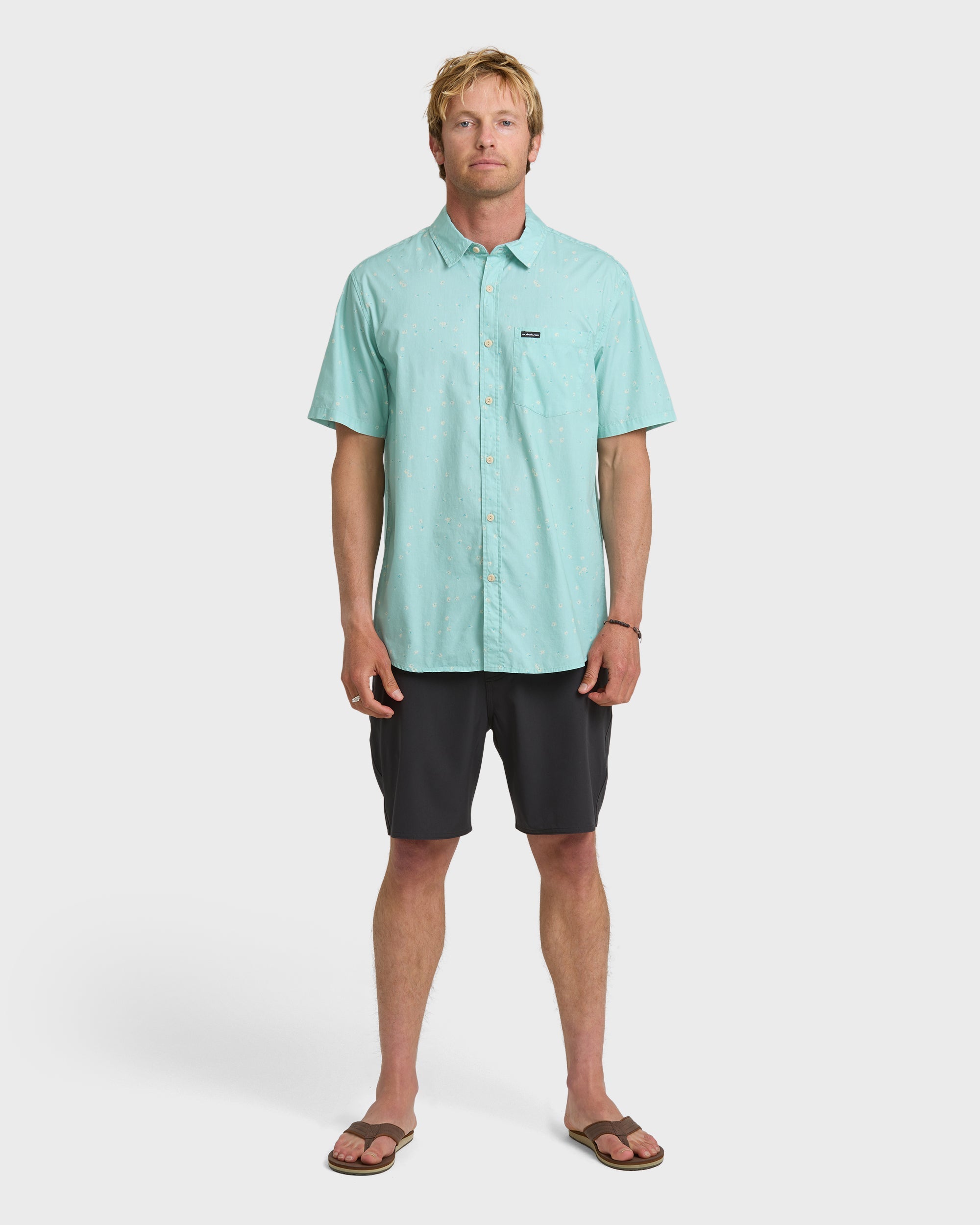 QUIKSILVER DITSY BLOSSOM CLASSIC SS BHZ-Blue Haze L