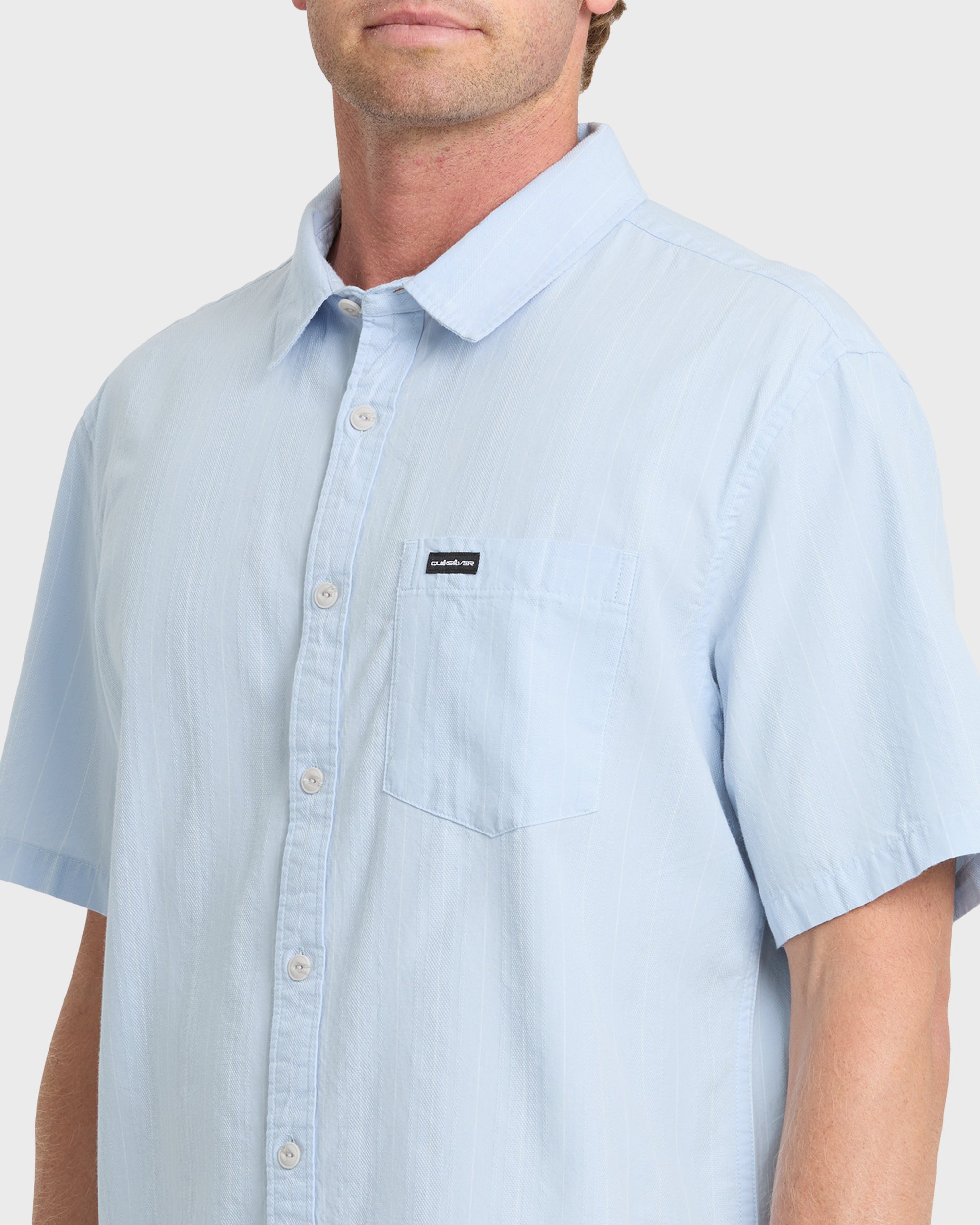 Quiksilver DOBBY STRIPE CLASSIC SS MEN'S Shirt SKYWAY XXL