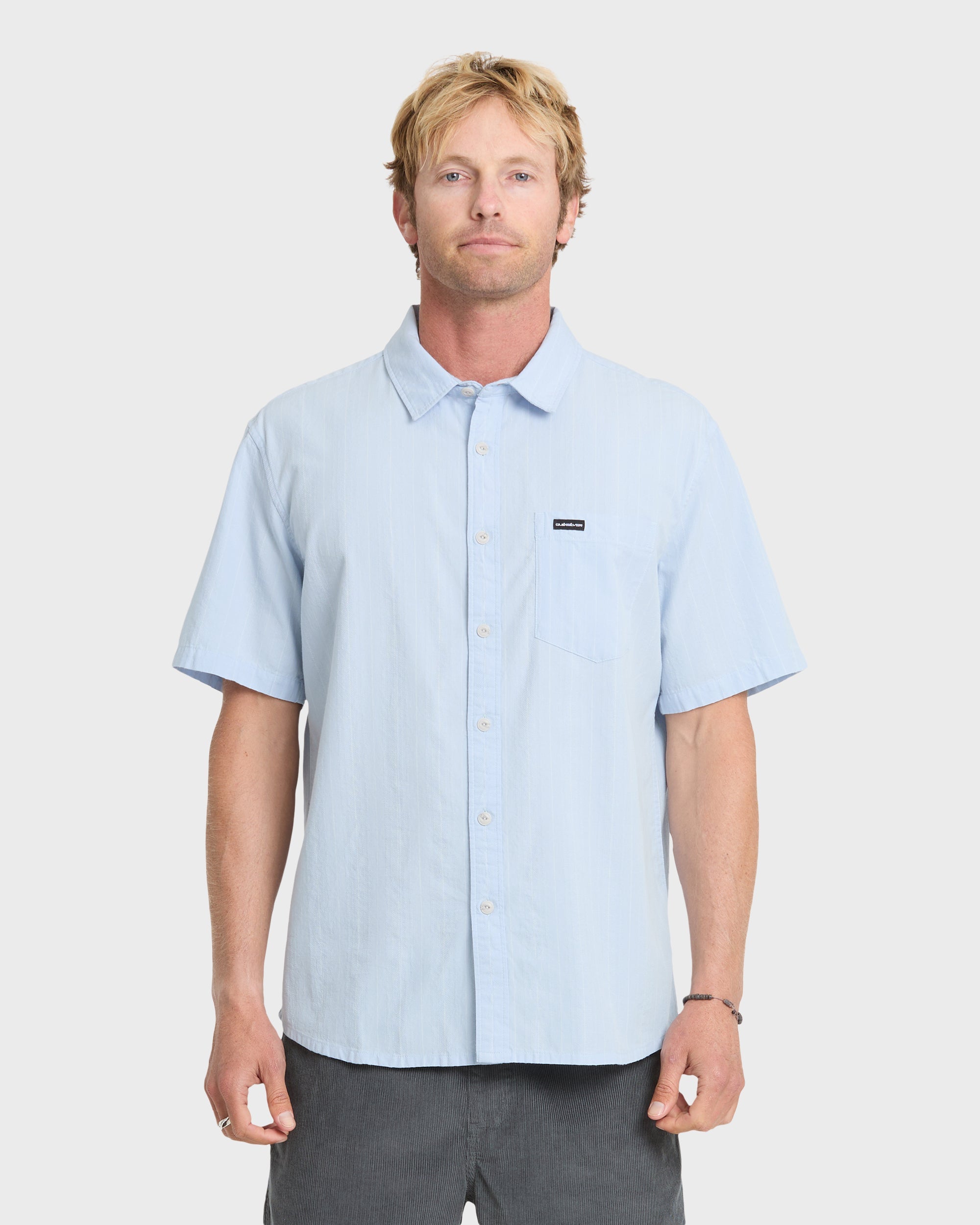 Quiksilver DOBBY STRIPE CLASSIC SS MEN'S Shirt SKYWAY L