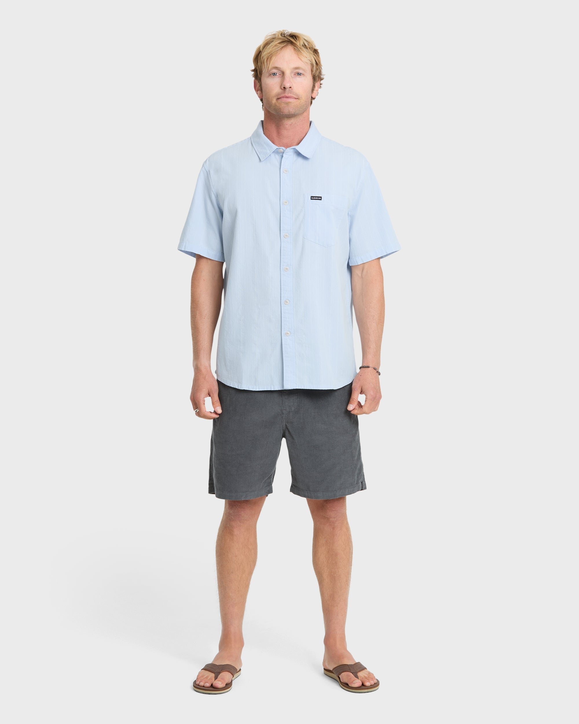 Quiksilver DOBBY STRIPE CLASSIC SS MEN'S Shirt SKYWAY XXL
