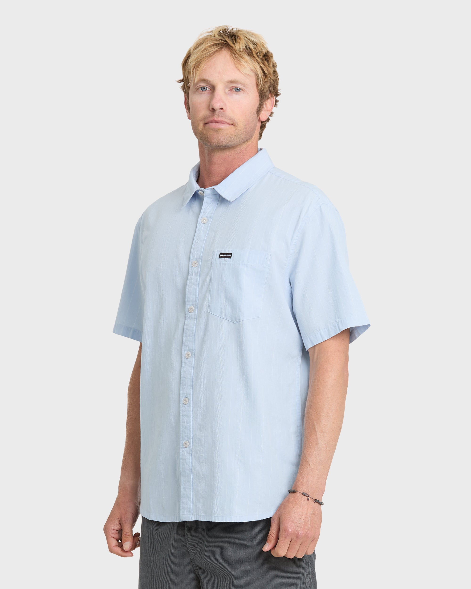 Quiksilver DOBBY STRIPE CLASSIC SS MEN'S Shirt SKYWAY M