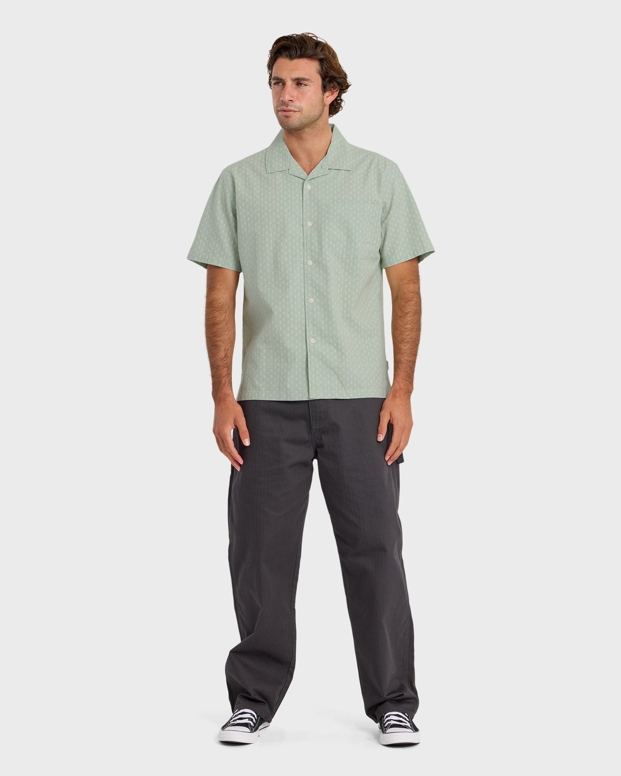 Quiksilver HORIZONS CASUAL SS / BLUE HAZE / OPENSTOCK ALPHA MEN Shirt Blue Haze M
