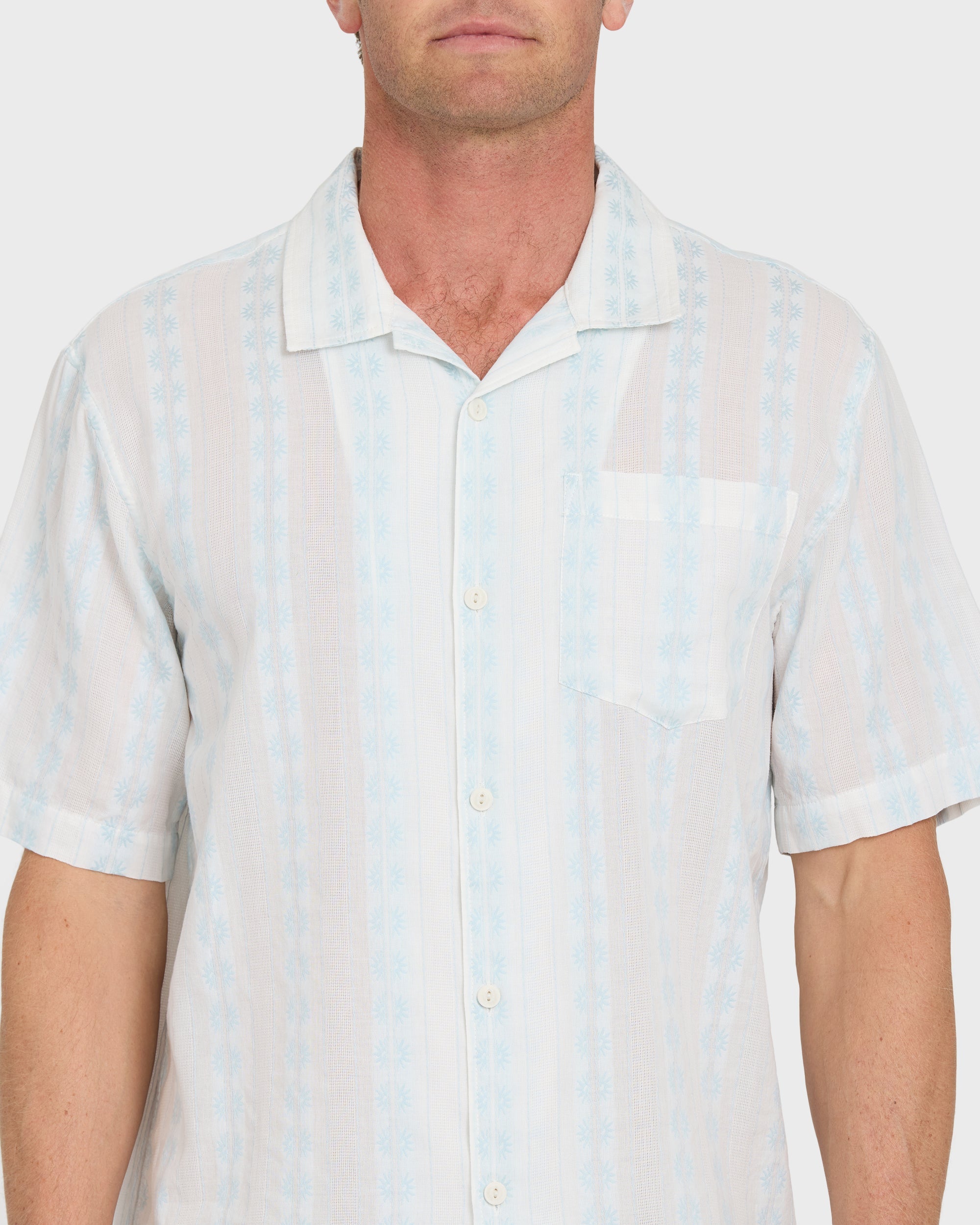 Quiksilver BISHOP JACQUARD CAMP SS MEN'S Shirt SKYWAY XL