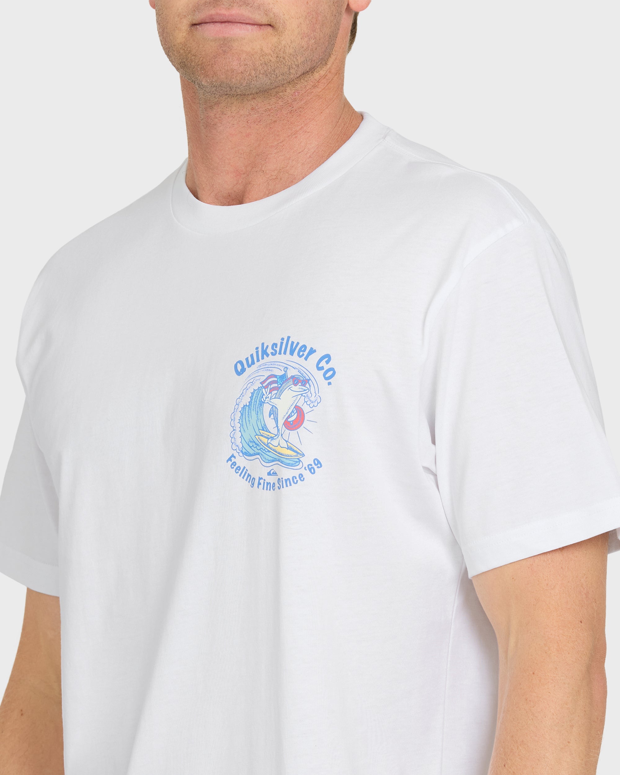 Quiksilver PATRIOT DOLPHIN MT0 / WHITE / OPENSTOCK ALPHA MEN Shirt WHITE S