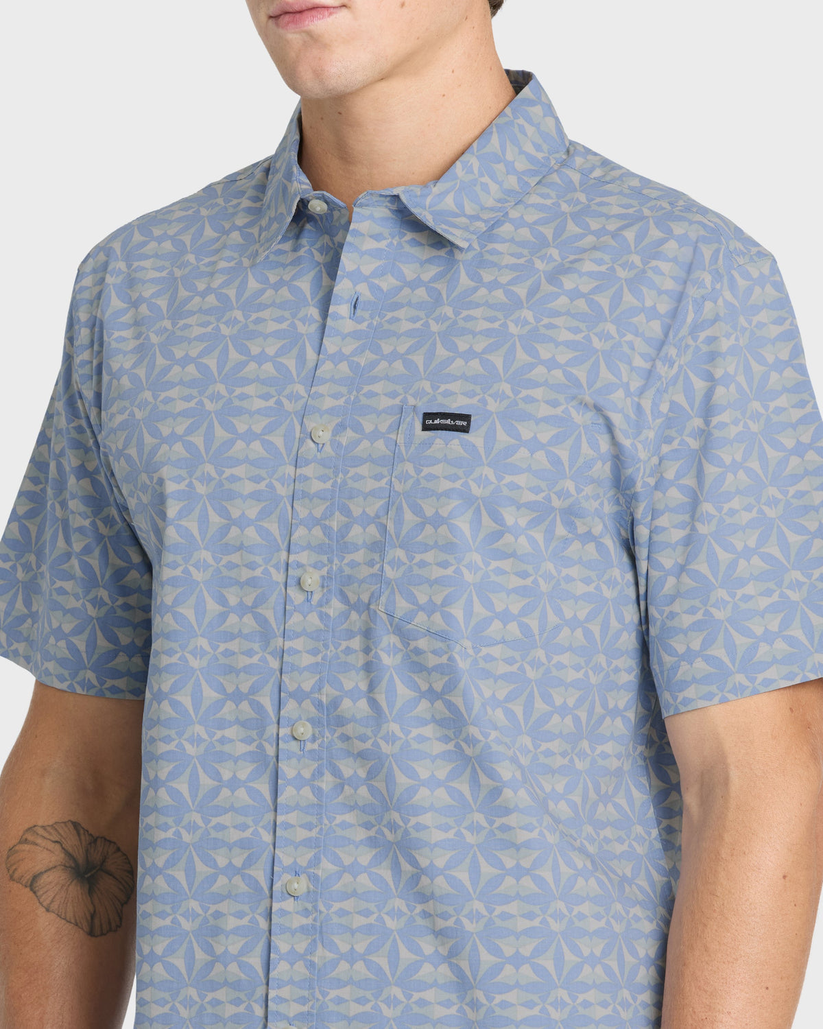 Quiksilver Nature Tile Classic SS Shirt Quiet Harbor L