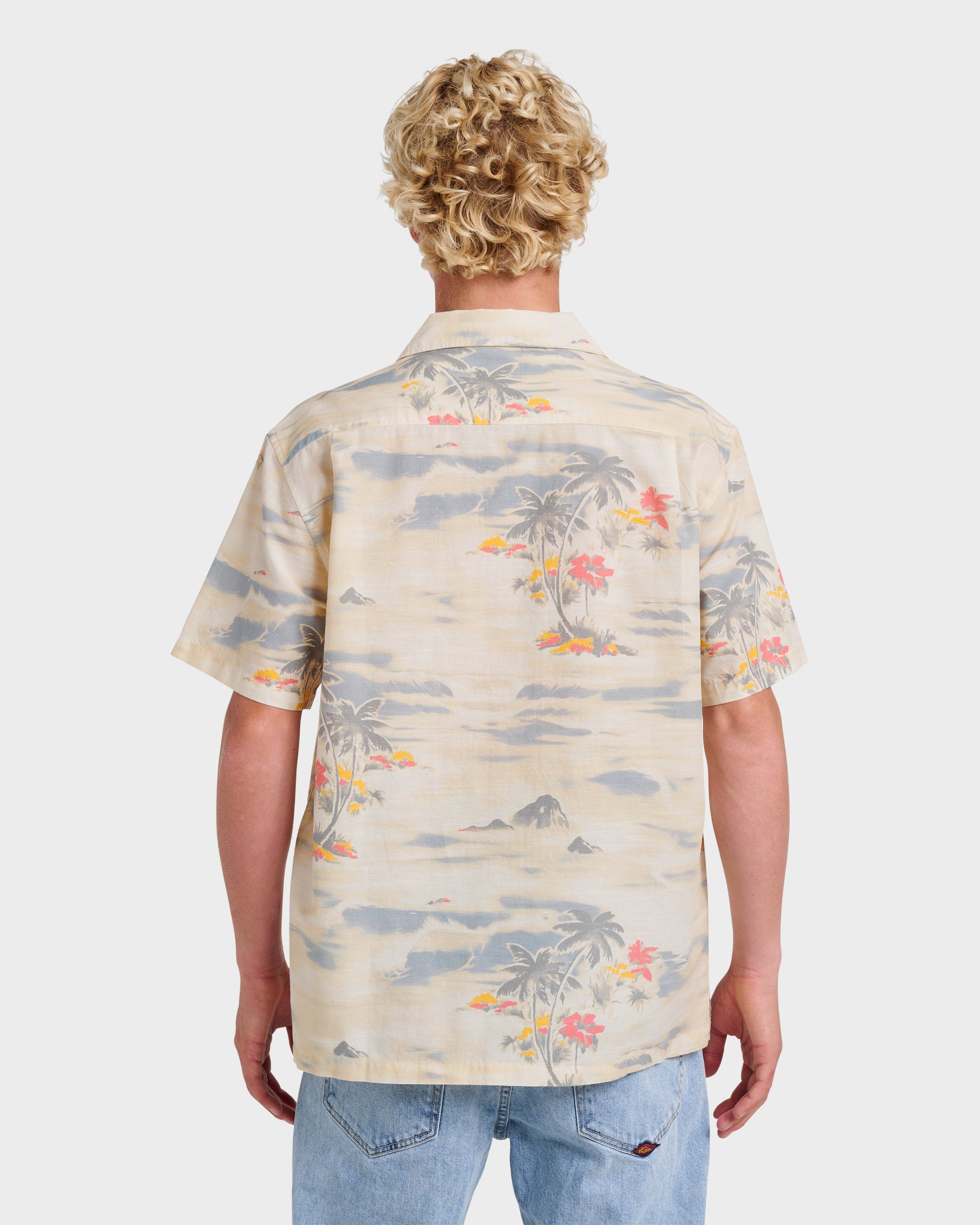 QUIKSILVER TROPICAL SURF CASUAL SS BIR-BIRCH XL