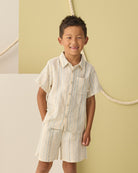 Rylee + Cru Collared Short Sleeve Shirt || Sea Stripe 4-5Y