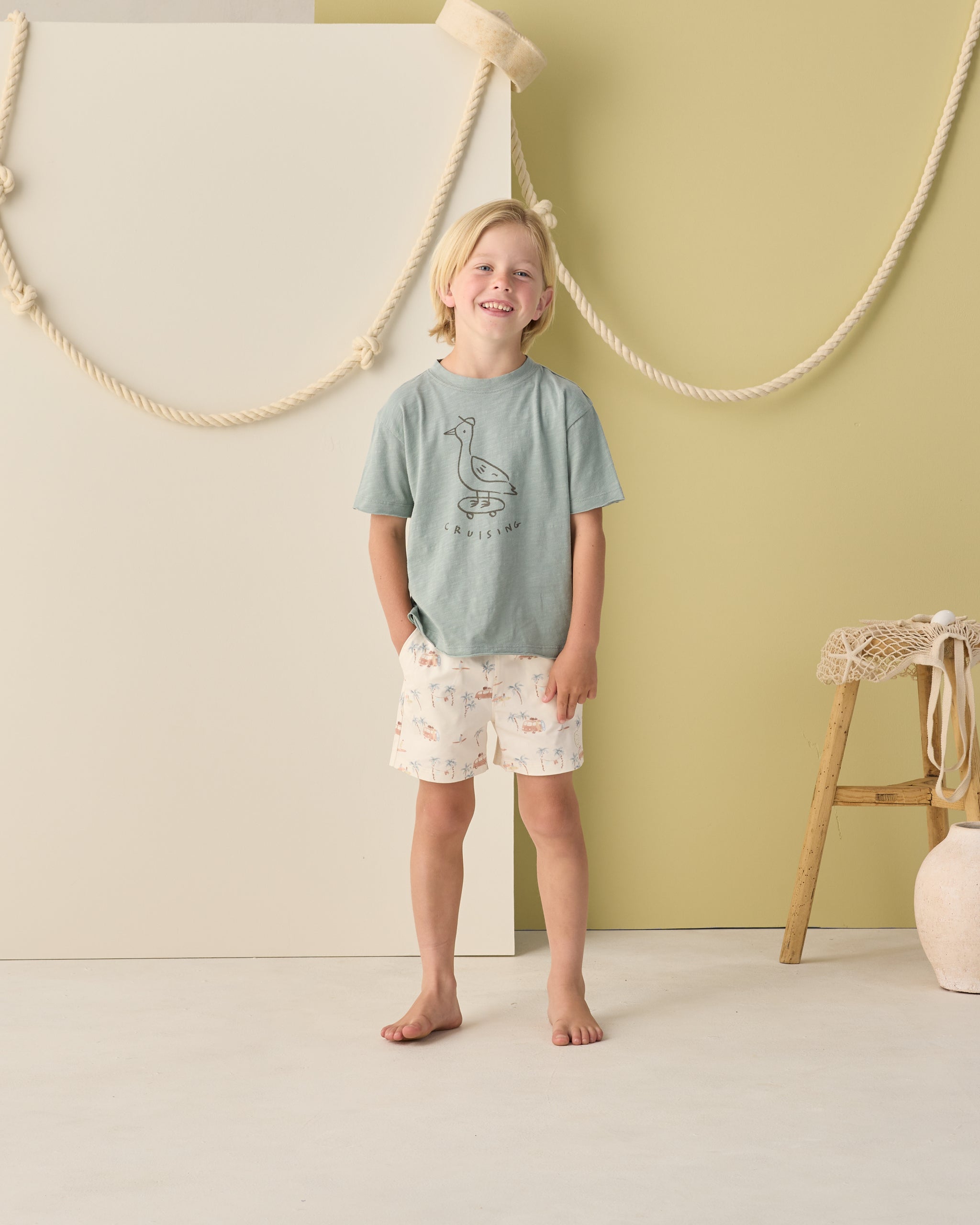 Rylee + Cru Raw Edge Tee || Cruising 4-5Y