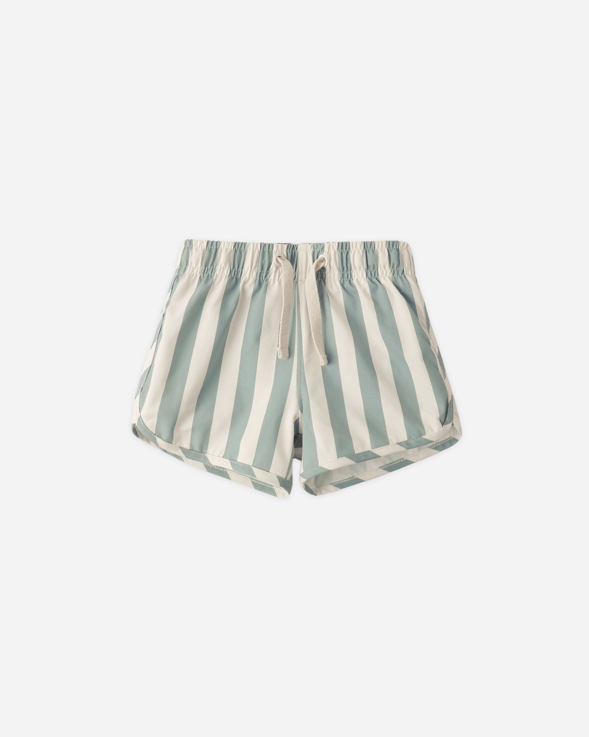 Rylee + Cru Swim Trunk || Green Stripe 3-6M