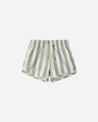 Rylee + Cru Swim Trunk || Green Stripe 6-12M