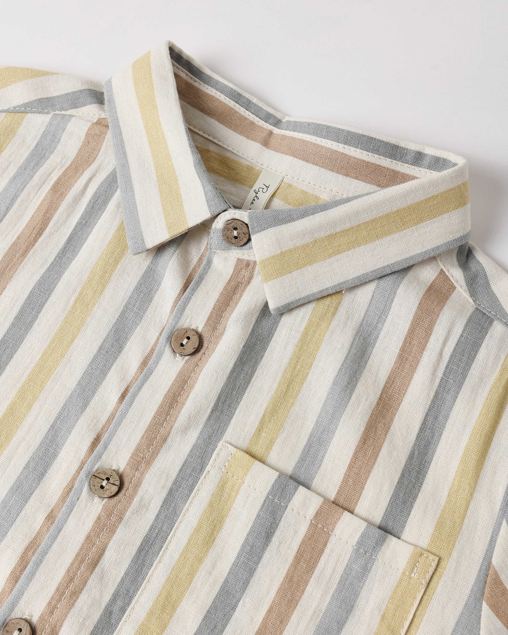Rylee + Cru Collared Short Sleeve Shirt || Valencia Stripe 4-5Y