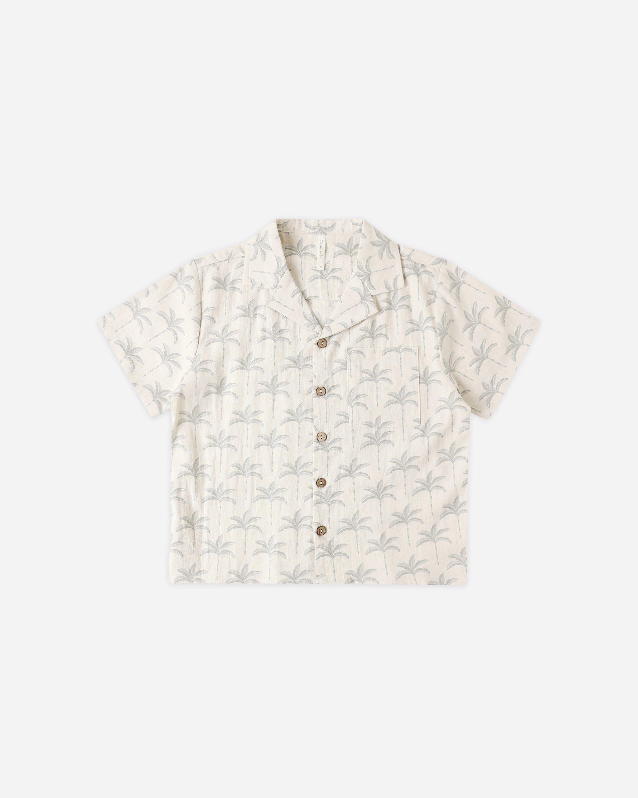 RYLEE AND CRU LAPEL COLLARD SHIRT NATURAL 10-11Y